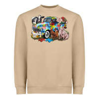 Mushroom Autism truck with farm animals Heavyweight Sweatshirt - CowGirlArtShop