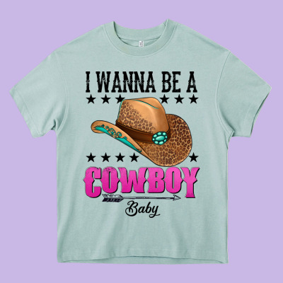 I Wanna Be A Cowboy Baby Heavy Core Tee Designed By Adodesignshop