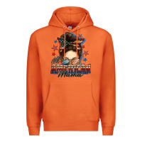 Carrot All American mama messy bun 4th of july Premium Hoodie - FaDigitalArtStudio