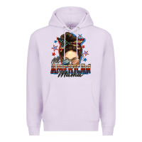 Lilac All American mama messy bun 4th of july Premium Hoodie - FaDigitalArtStudio