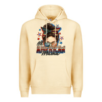 Pina Colada All American mama messy bun 4th of july Premium Hoodie - FaDigitalArtStudio