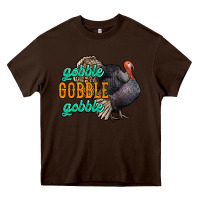 Chocolate Brown Thanksgiving turkey gobble gobble Heavy Core Tee - NancyCooperArtShop