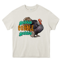 Cream Thanksgiving turkey gobble gobble Heavy Core Tee - NancyCooperArtShop