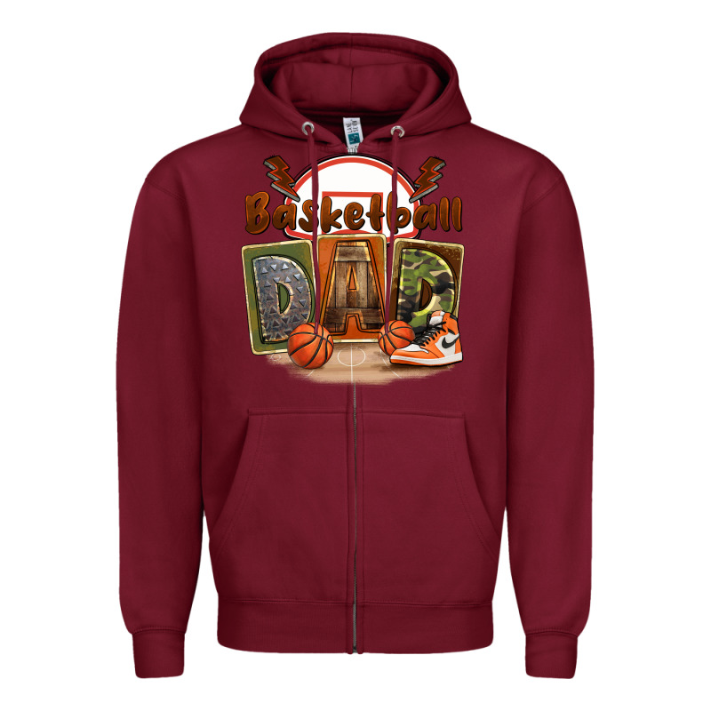 Basketball Dad Zipper Hoodie by FaDigitalArtStudio | Teevron