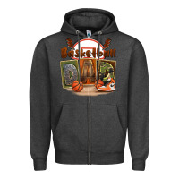 Charcoal Heather basketball dad Zipper Hoodie - FaDigitalArtStudio