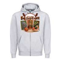 Heather Grey basketball dad Zipper Hoodie - FaDigitalArtStudio