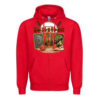 Red basketball dad Zipper Hoodie - FaDigitalArtStudio