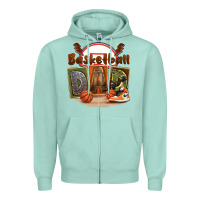 Seafoam basketball dad Zipper Hoodie - FaDigitalArtStudio