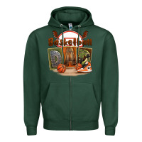 Sports Green basketball dad Zipper Hoodie - FaDigitalArtStudio