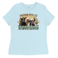 Baby Blue hanging with my heifers Ladies Tee - NancyCooperArtShop