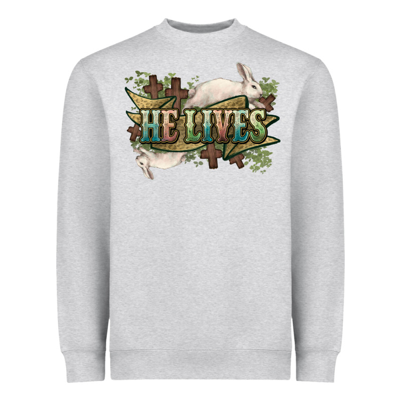 He Lives Easter Day Heavyweight Sweatshirt by HowdyJamesFarm | Teevron