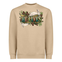 Mushroom He lives Easter Day Heavyweight Sweatshirt - HowdyJamesFarm