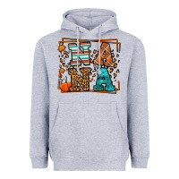 Heather Grey Fall Autumn Leopard Nana Heavyweight Hoodie - LillyAllenDesigns