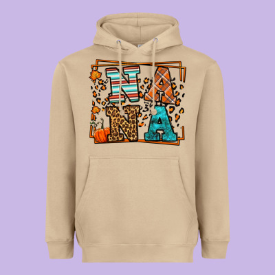 Fall Autumn Leopard Nana Heavyweight Hoodie Designed By Lillyallendesigns