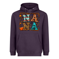 Plum Fall Autumn Leopard Nana Heavyweight Hoodie - LillyAllenDesigns