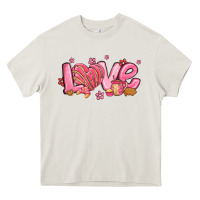 Cream love mexican conchas valentines day Heavy Core Tee - MaliasSmallBusiness