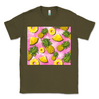 Army Green pink pineapple Classic Tee - BarkalooDesign