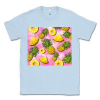 Dusty Blue pink pineapple Classic Tee - BarkalooDesign