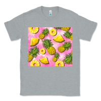 Heather Grey pink pineapple Classic Tee - BarkalooDesign
