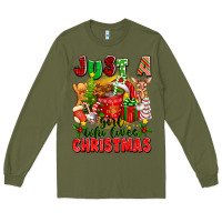 Army Green just a girl who loves christmas Long Sleeve Tee - texasbilliewilder