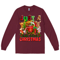Burgundy just a girl who loves christmas Long Sleeve Tee - texasbilliewilder