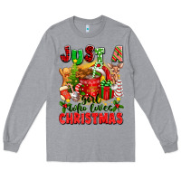 Heather Grey just a girl who loves christmas Long Sleeve Tee - texasbilliewilder