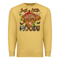 Antique Gold Just a Little Moody Premium Sweatshirt - CowhideDigitalArt