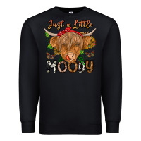 Black Just a Little Moody Premium Sweatshirt - CowhideDigitalArt