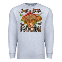 Heather Grey Just a Little Moody Premium Sweatshirt - CowhideDigitalArt
