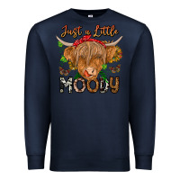 Navy Just a Little Moody Premium Sweatshirt - CowhideDigitalArt