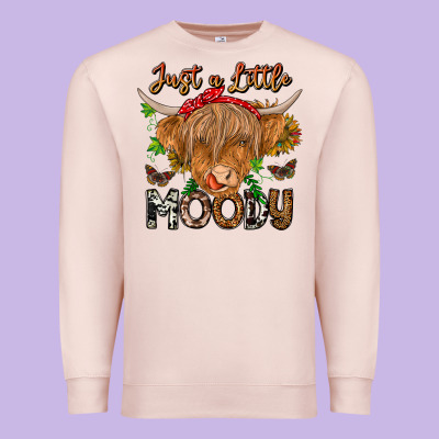 Just A Little Moody Premium Sweatshirt Designed By Cowhidedigitalart