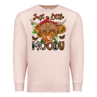 Pale Pink Just a Little Moody Premium Sweatshirt - CowhideDigitalArt