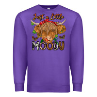 Purple Just a Little Moody Premium Sweatshirt - CowhideDigitalArt