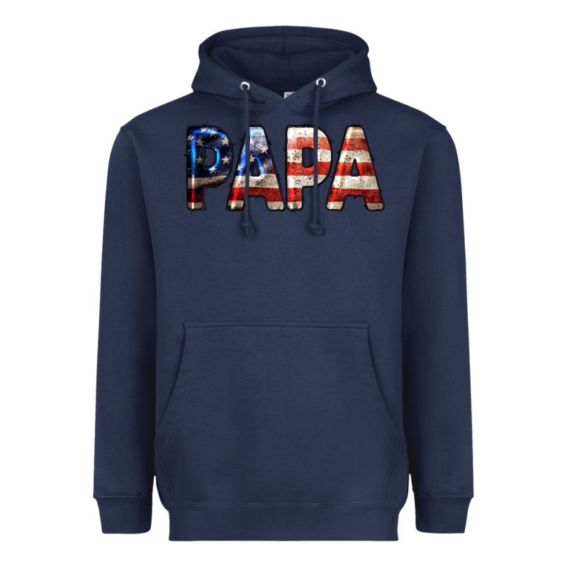 American Flag Papa 4th Of July Heavyweight Hoodie by LillyAllenDesigns | Teevron