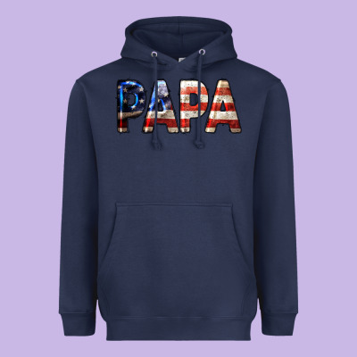American Flag Papa 4th Of July Heavyweight Hoodie Designed By Lillyallendesigns