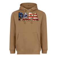 Toasted Coconut American Flag Papa 4th of July Heavyweight Hoodie - LillyAllenDesigns