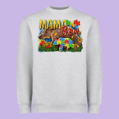 Mama Bear Autism Heavyweight Sweatshirt Designed By Cowgirlartshop