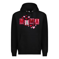Black Mother's Day mama hearts Premium Hoodie - FaDigitalArtStudio
