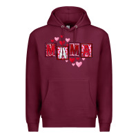 Burgundy Mother's Day mama hearts Premium Hoodie - FaDigitalArtStudio