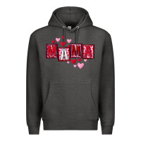 Charcoal Heather Mother's Day mama hearts Premium Hoodie - FaDigitalArtStudio