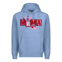 Colony Blue Mother's Day mama hearts Premium Hoodie - FaDigitalArtStudio