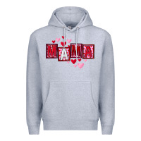 Heather Grey Mother's Day mama hearts Premium Hoodie - FaDigitalArtStudio