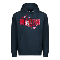 Navy Mother's Day mama hearts Premium Hoodie - FaDigitalArtStudio