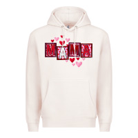 Pale Pink Mother's Day mama hearts Premium Hoodie - FaDigitalArtStudio