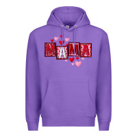 Purple Mother's Day mama hearts Premium Hoodie - FaDigitalArtStudio