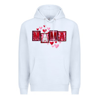 White Mother's Day mama hearts Premium Hoodie - FaDigitalArtStudio