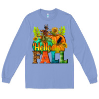 Colony Blue Hello Fall Long Sleeve Tee - NancyCooperArtShop