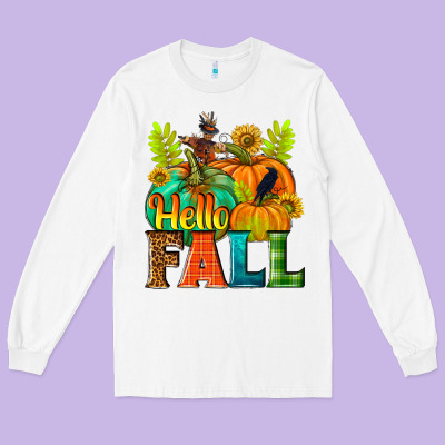 Hello Fall Long Sleeve Tee Designed By Nancycooperartshop