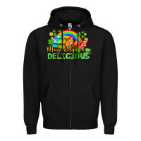 Black magically delicious St. Patricks Day Zipper Hoodie - FaDigitalArtStudio