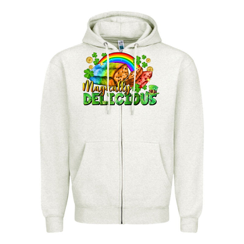 Magically Delicious St. Patricks Day Zipper Hoodie by FaDigitalArtStudio | Teevron